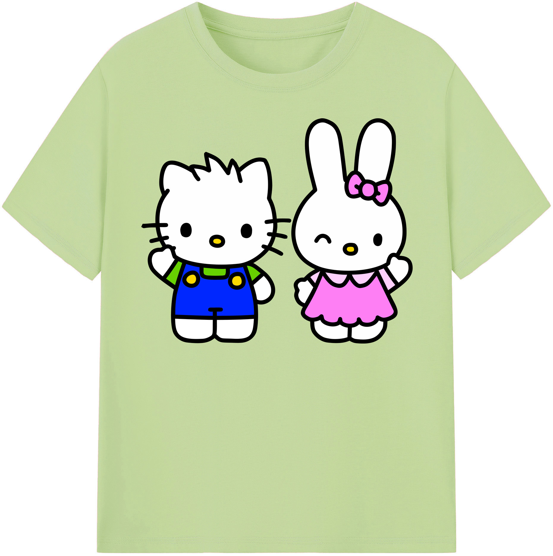 （画像用） Hello Kitty ハローキティ 綿100％半袖Tシャツ（フロントプリント）